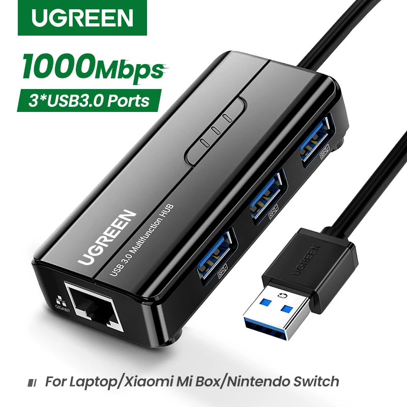 Ugreen Usb3.0 Adattatore Ethernet 1000Mbps Usb Rj45 Hub Usb Per Laptop Xiaomi Mi Box S/3 Windows Ethernet Hub Scheda Di Rete Lan Usb