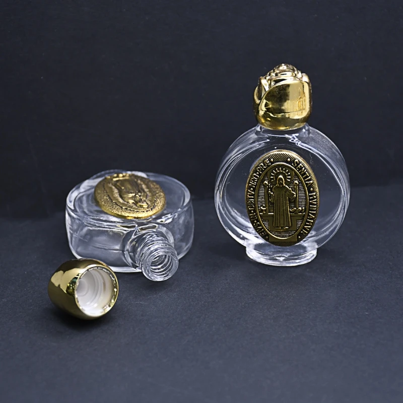 Empty Holy Water Bottle with Lid Clear Glass Organizer Praying Supplies holy water bottle