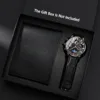 2 Pieces/Set Men's Fashion Casual Leather Quartz Watch Set - Stylish Timepiece And Wallet Combo Ideal Gift Choice 1