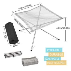 Foldable Stainless Steel Outdoor Fire Pit and BBQ Rack (L)