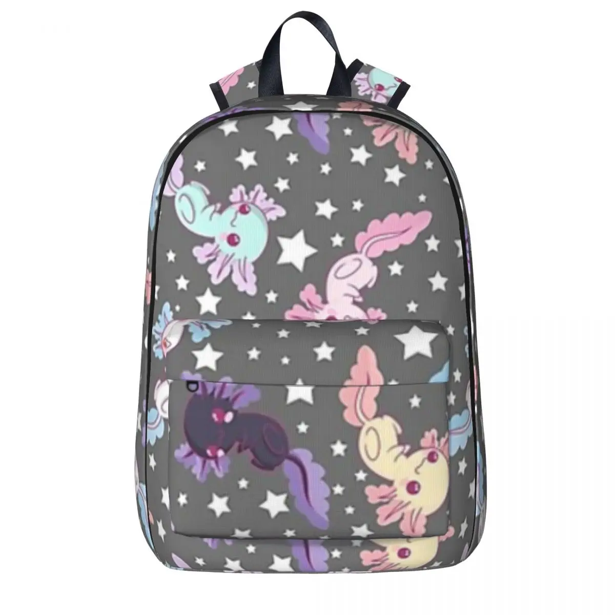 

Kawaii Axolotl Pattern Gray Backpacks Large Capacity Student School Bag Shoulder Bag Laptop Rucksack Fashion Travel Rucksack