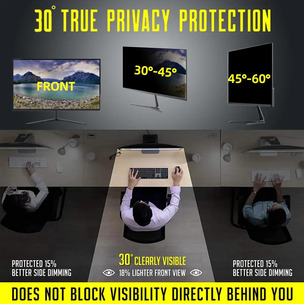 Protetor de Tela Anti-spy para Monitor de Laptop Privacidade Anti-glare Dark Anti-peek 125 133 14 156 173 215 236 238 24 Polegada - Imagem 3