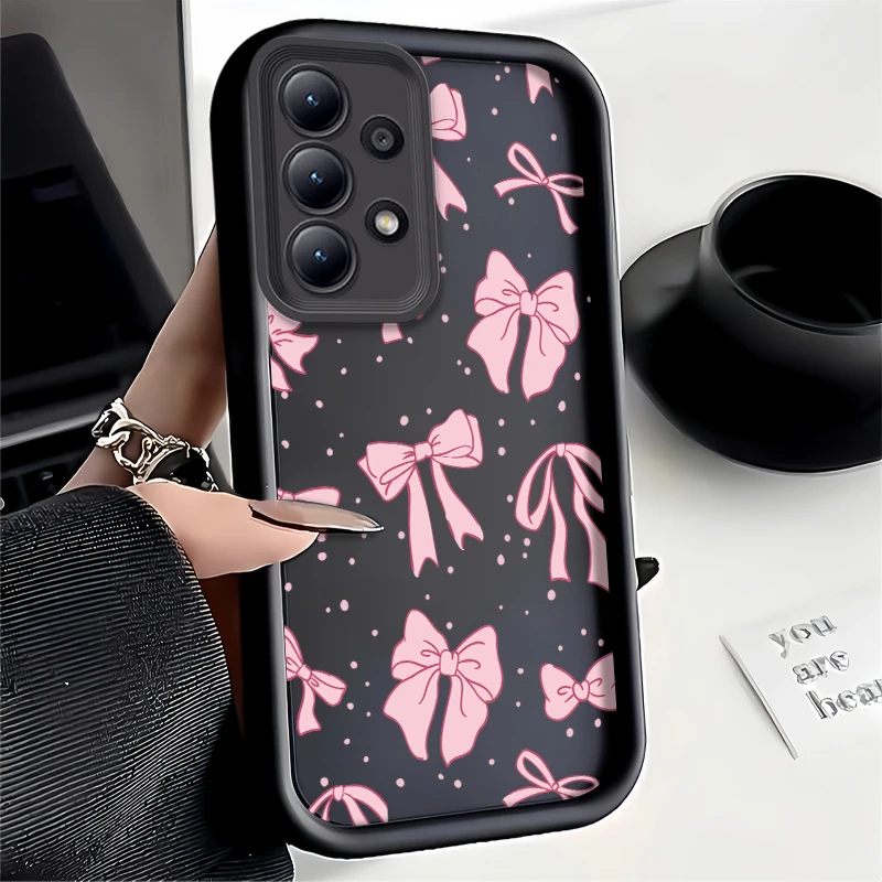 Chic Pink Bow Silicone Phone Case - Cute Korea-Inspired Anti-Drop Cover