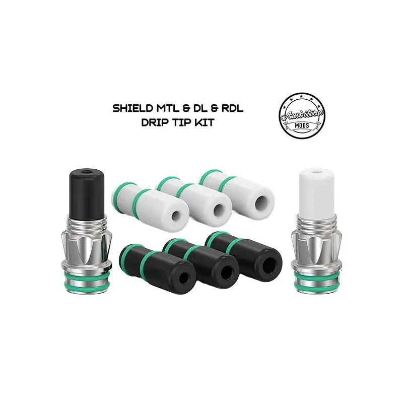 

Original Ambition Mods SHIELD MTL&DL&RDL DRIP TIP KIT 3 In 1 Drip Tips 2.0mm/2.5mm/3.0mm/3.5mm Diameter Hole for sxk Billet Box