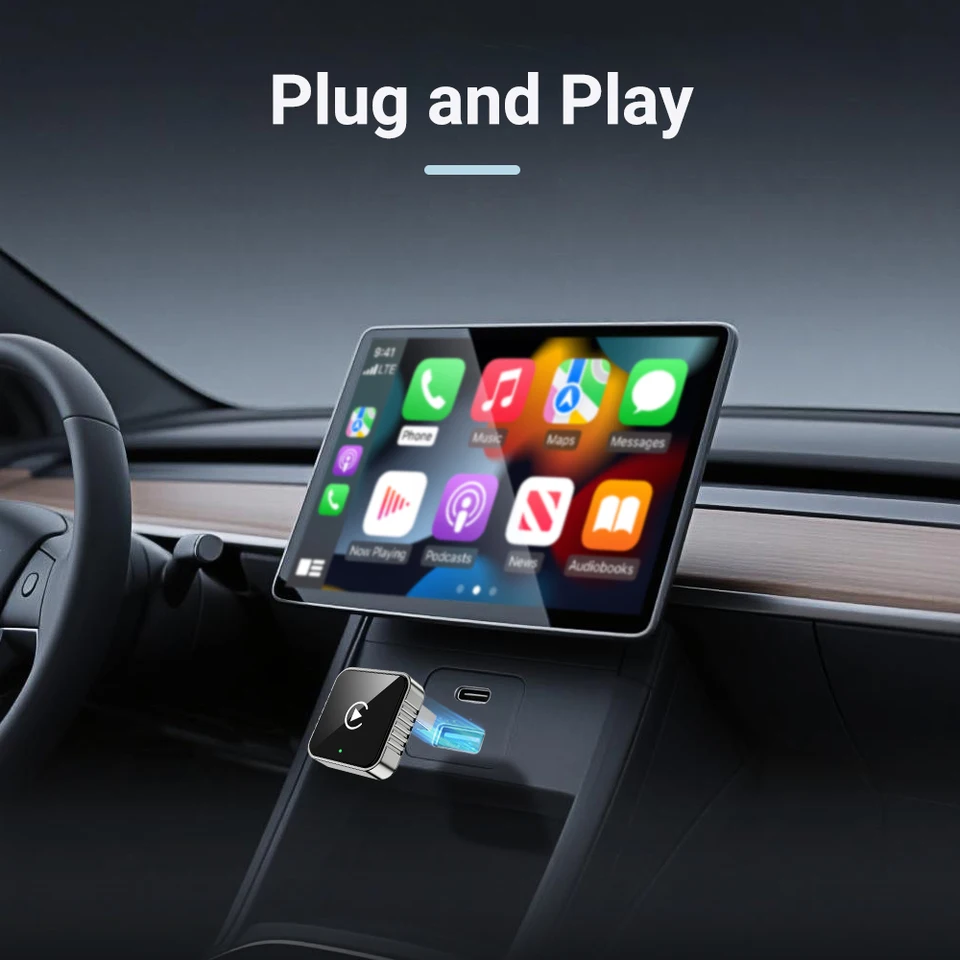 2025 Upgraded 2-in-1 draadloze CarPlay-adapter, compatibele Android 2025 Upgraded 2-in-1 draadloze CarPlay-adapter, compatibele Android