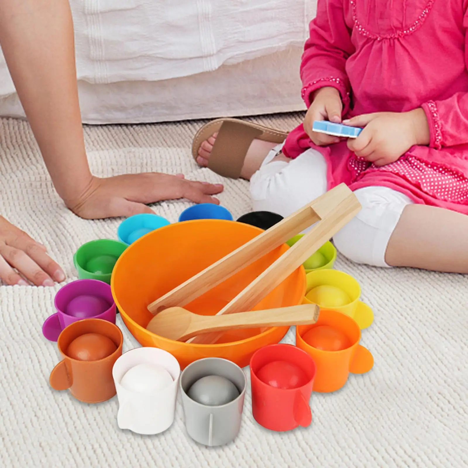 

Montessori Toys Kits Educational Toys Multicolour Fine Motor Skills Color Sorting Toys Set for Lawn Backyard Inside Outside Kids