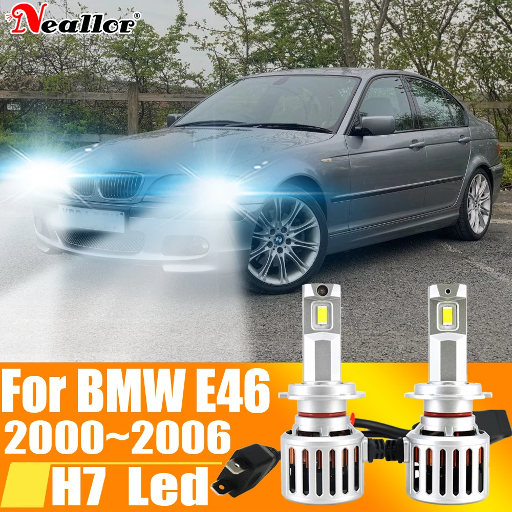 

2 шт., Автомобильные светодиодные лампы H7 12 В 55 Вт для BMW E46 6000 ~ 2000