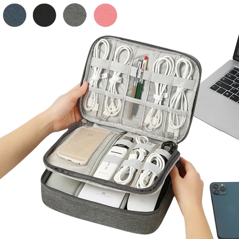 Travel Cable Bag Waterproof Digital USB Charger Storage Bag Portable Office Charging Line Wire Organizer Travel Cable Organizer