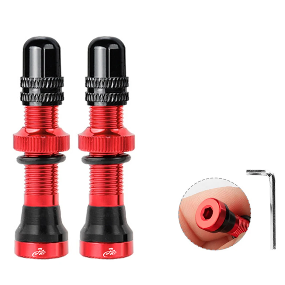 

2PCS Bicycle Accessories CNC Machined Anodized Nipple Extender Valves Vacuum Nozzle 40/60mm Tubeless Tire Valves A/V Valves