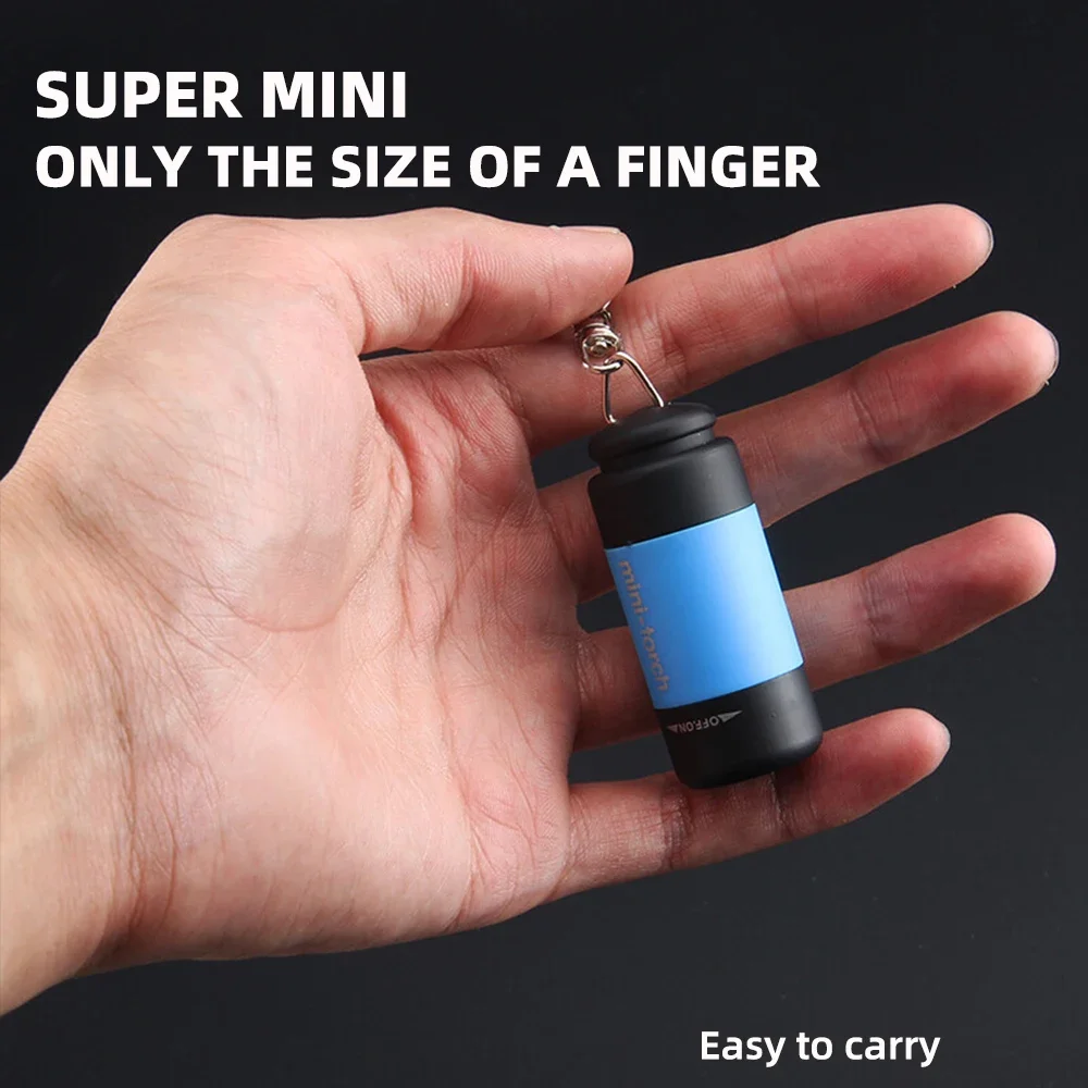 MINI USB Rechargeable Flashlight Keychain Torch Finger Light Camping Light