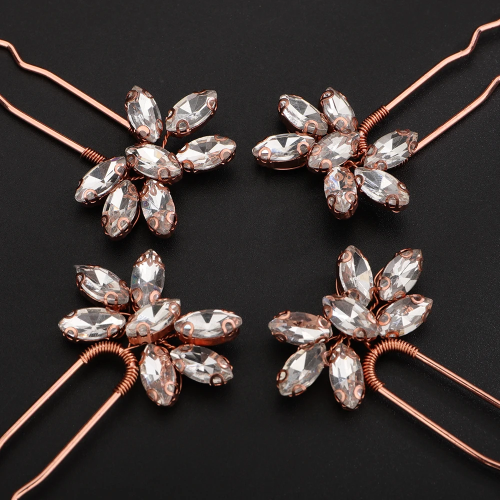 Hair accessories bridal hair accessories Rhinestone Hair Pin for women wedding 4PCS Headpiece