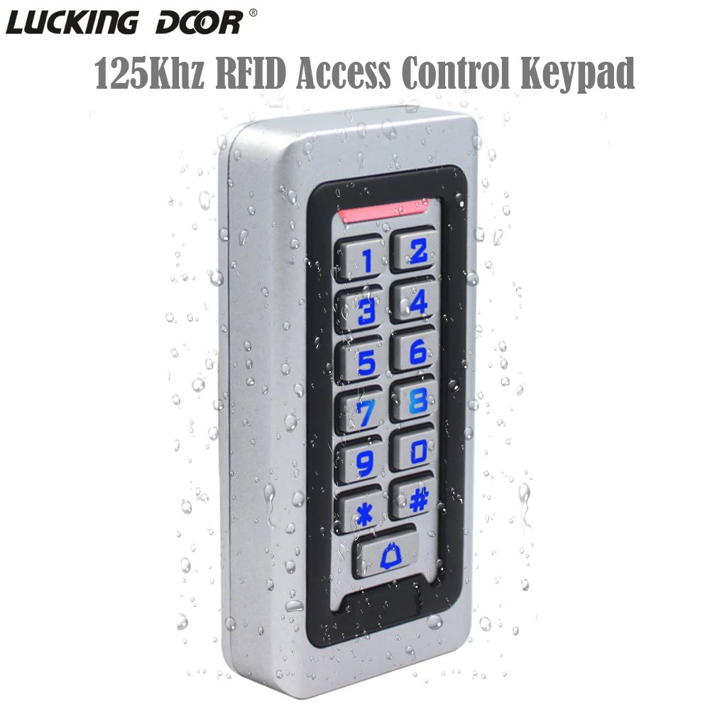 2000 User Metal Backlight Keypad Lock RFID 125Khz Standalone Door Access Control Wiegand 26 Output Reader Waterproof