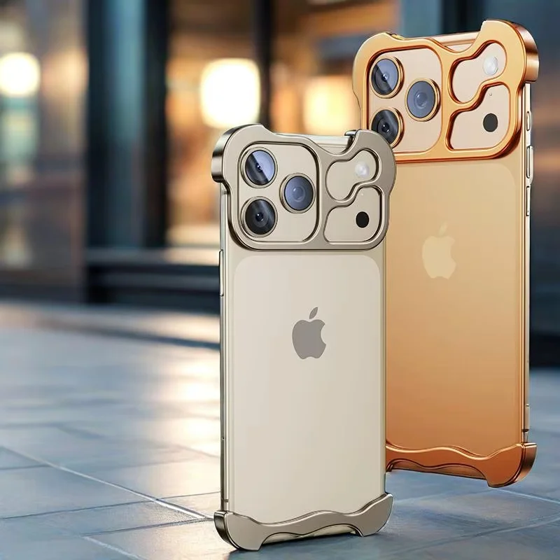 KUGEW For IPhone 16 Pro Max Frameless Bumper Case With Camera Lens - View #8
