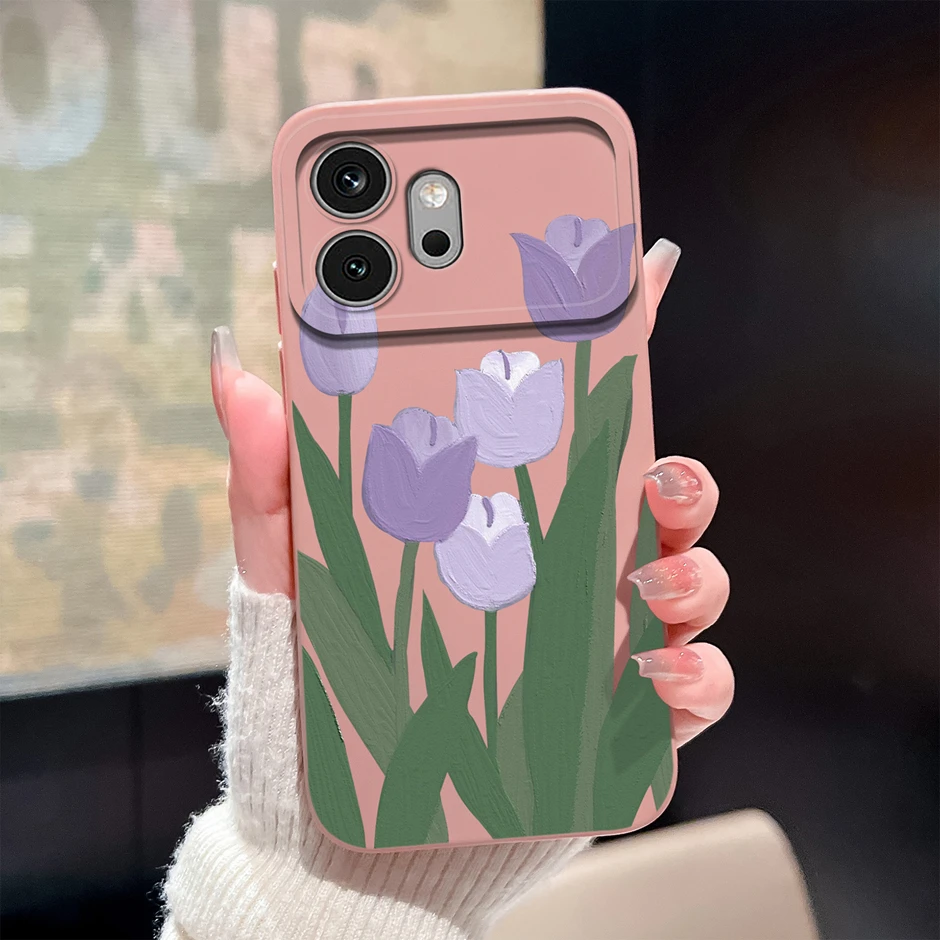 Vintage Rose Anti-Fall Camera Protection Slim Phone Case