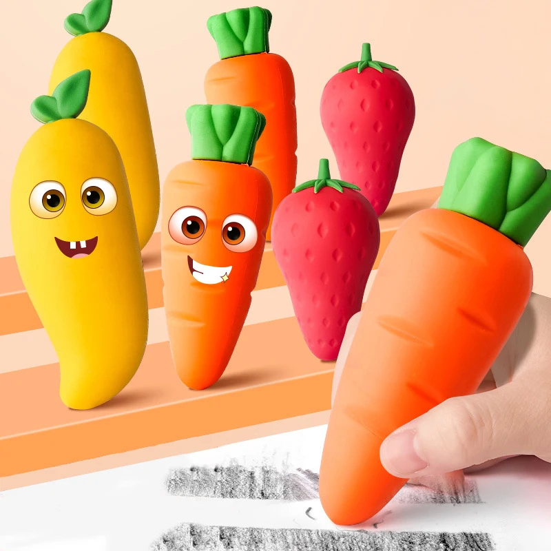 

Big Mac Fruit Creative Carrot Eraser Unique And Cute Stationery School Office Supplies Children Student Pencil Eraser Prize Gift