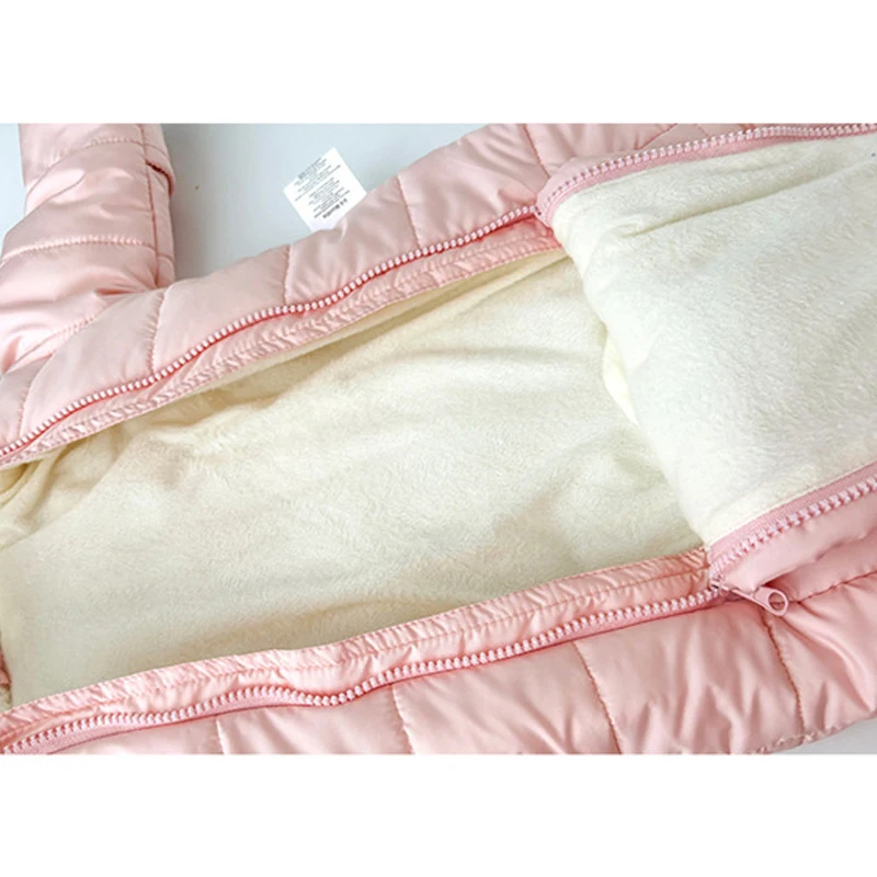 -30℃ Winter New Baby Boys Girls Rompers Solid Color Berber Fleece Lining Thick Warm Hooded Bodysuit For Kids One Piece Overalls 6