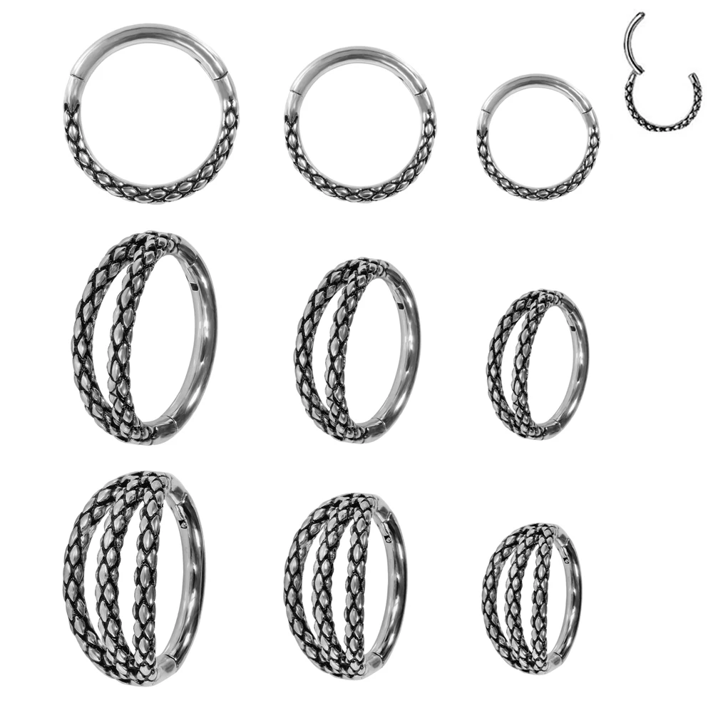 100% 316L Acciaio Chirurgico Conchiglia Piercing 16G Anello Al Naso Clicker Helix Daith Cartilagine Orecchino Clicker Monili Penetranti Del Corpo