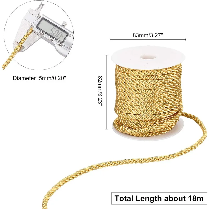 Cordon torsadé 5 mm, jaune fluo | Tissus Hemmers