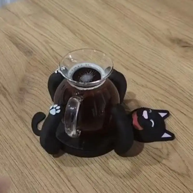 Creative 3D Print Funny Cat Coasters Insulated Coaster Ornament Stress Relieve Mug Base Decoration Party Favors Birthday Gifts