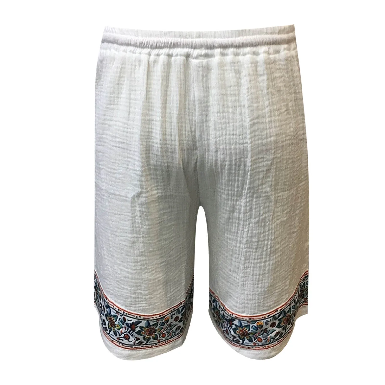 Men's Linen Cotton Casual Classic Fit 11 Inch Quick Dry Board Shorts with Pockets Striped Beach Shorts Men Fashion Swimwear 2