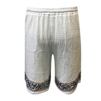 Men's Linen Cotton Casual Classic Fit 11 Inch Quick Dry Board Shorts with Pockets Striped Beach Shorts Men Fashion Swimwear 2