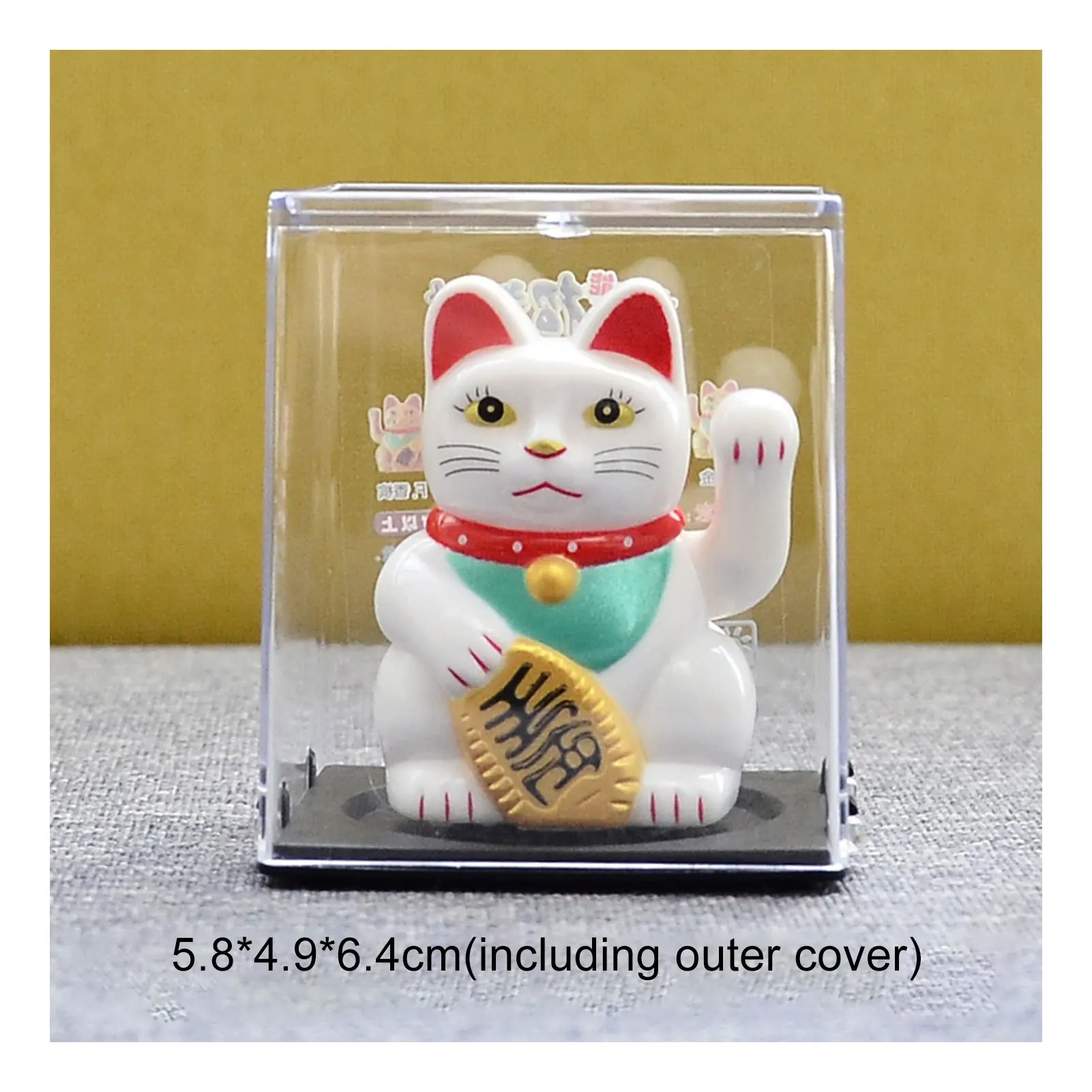 Solar Powered Maneki Neko Lucky Cat Welcoming Chinese Lucky Cat Waving Hand Beckoning Fortune Cat Figurines For Home Decor 5