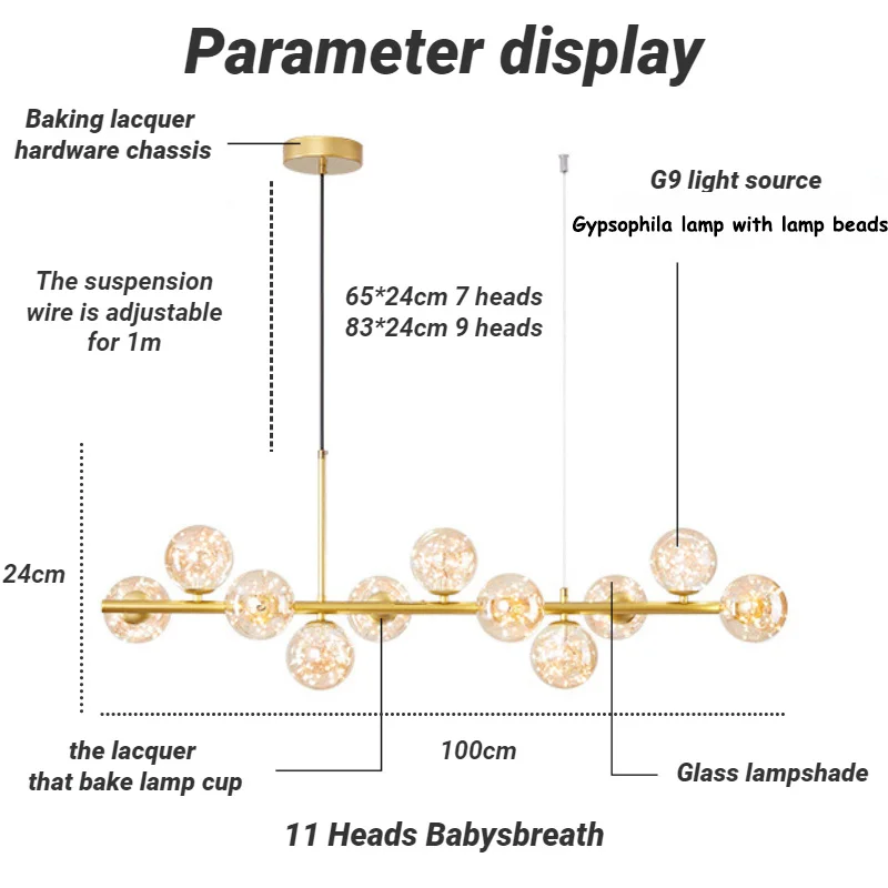 Dalton Modern Multi-Bulb Horizontal Chandelier