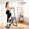 Foldable Stair Stepper for Home Gym, 6-Level Adjustable Handlebar Stair Climber with LCD Monitor, Adjustable Resistance Pedals,