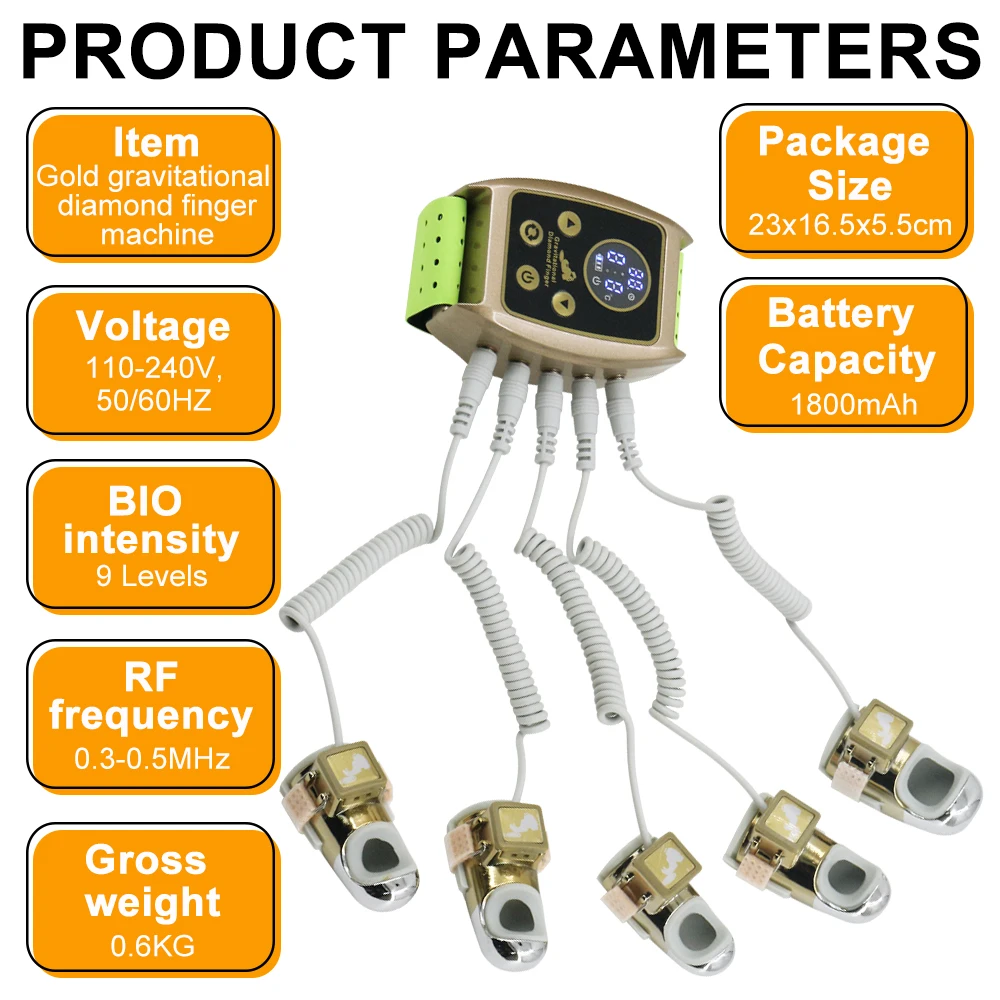 2024 Face Lifting Body Massager Microcurrent Golden Finger EMS Beauty Machine Gravitational Diamond Finger 2