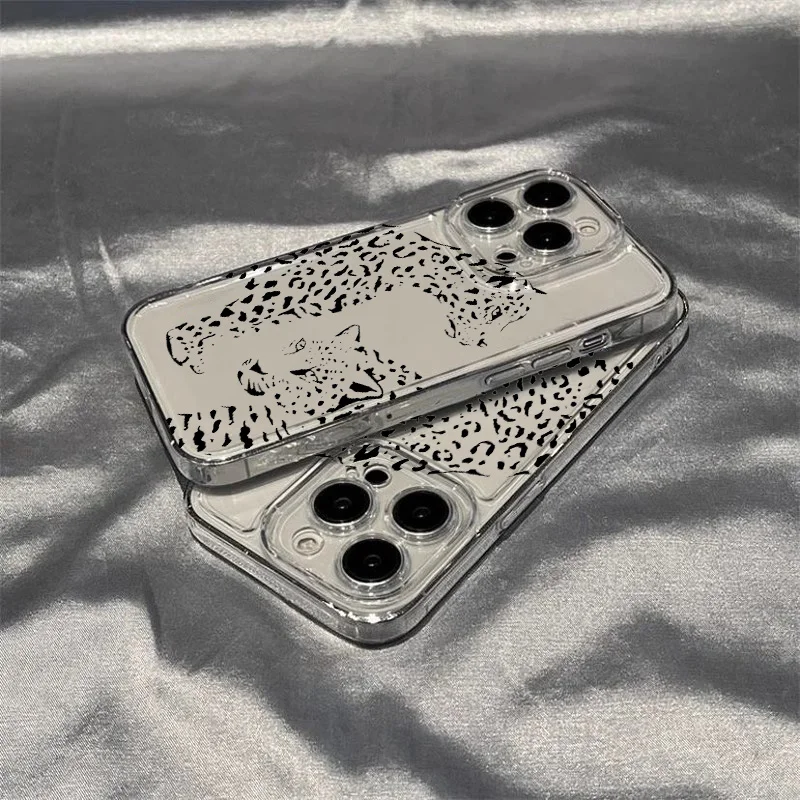Cheetah Leopard Print Transparent Phone Case