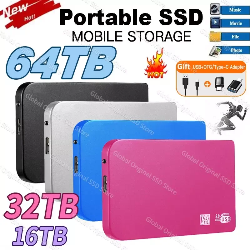 

external hard drive 16tb 1tb portable hard drive SSD 2TB Mobile Solid State Drive USB3.1 High-speed ssd hard disk for Laptop Mac