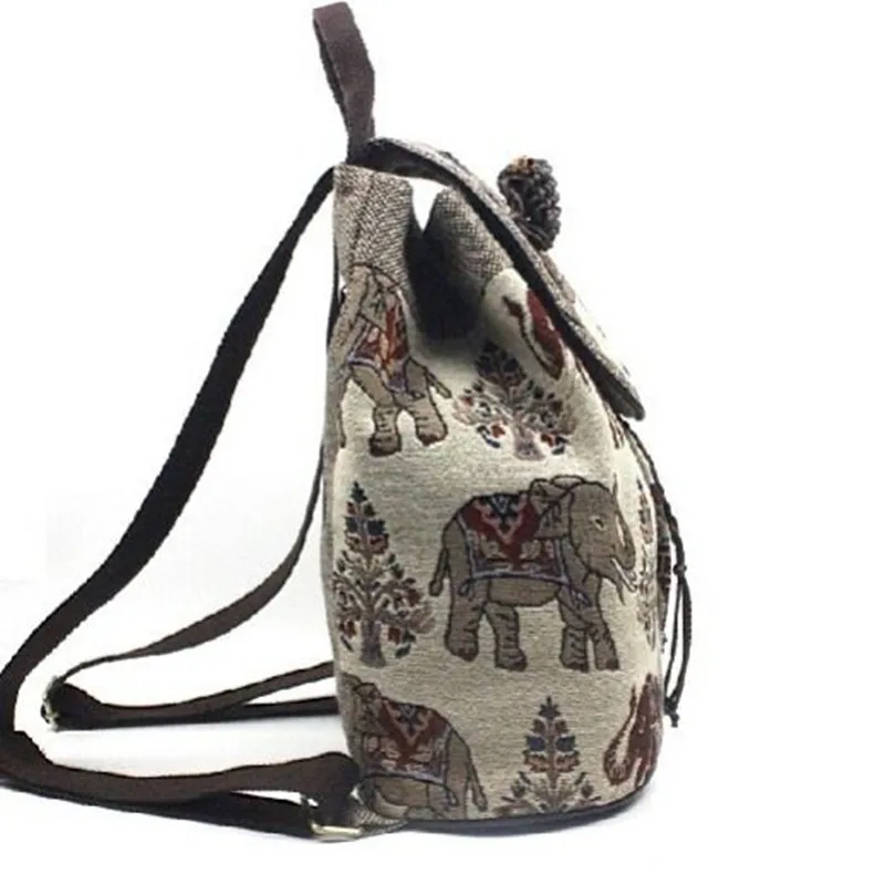 Nowy czeski ręcznie robiony plecak damski w stylu Vintage płócienny tornister narodowy styl geometryczny torba z nadrukiem damskie plecaki podróżne