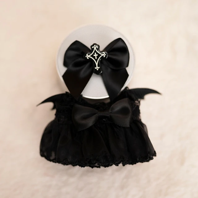 Labubu Idol Mini Plush Doll Clothes – Dark Devil Sling Dress & Xmas Party Outfit, Perfect Collectible Gift 2