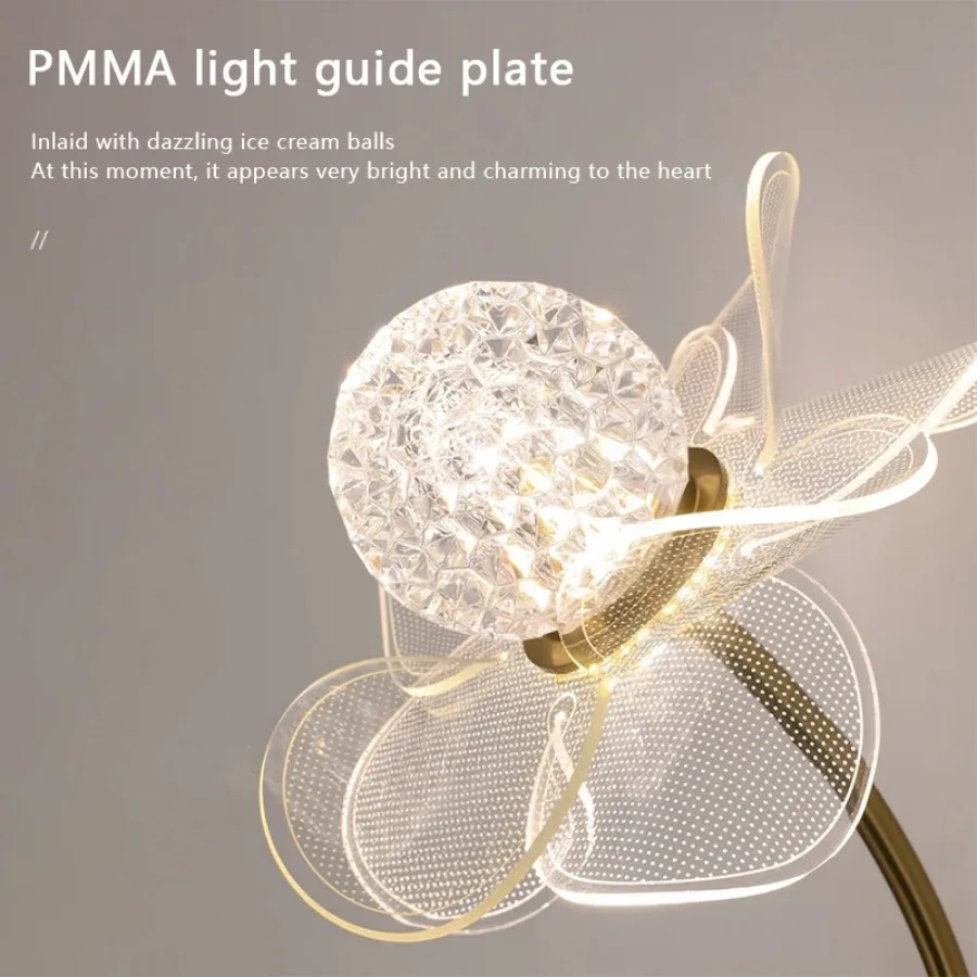 LED Wall Lamp Nordic Creative Flower Shaped Reading Light Modern Simple and Luxurious TV Bedroom Bedside Background Wall Lamp