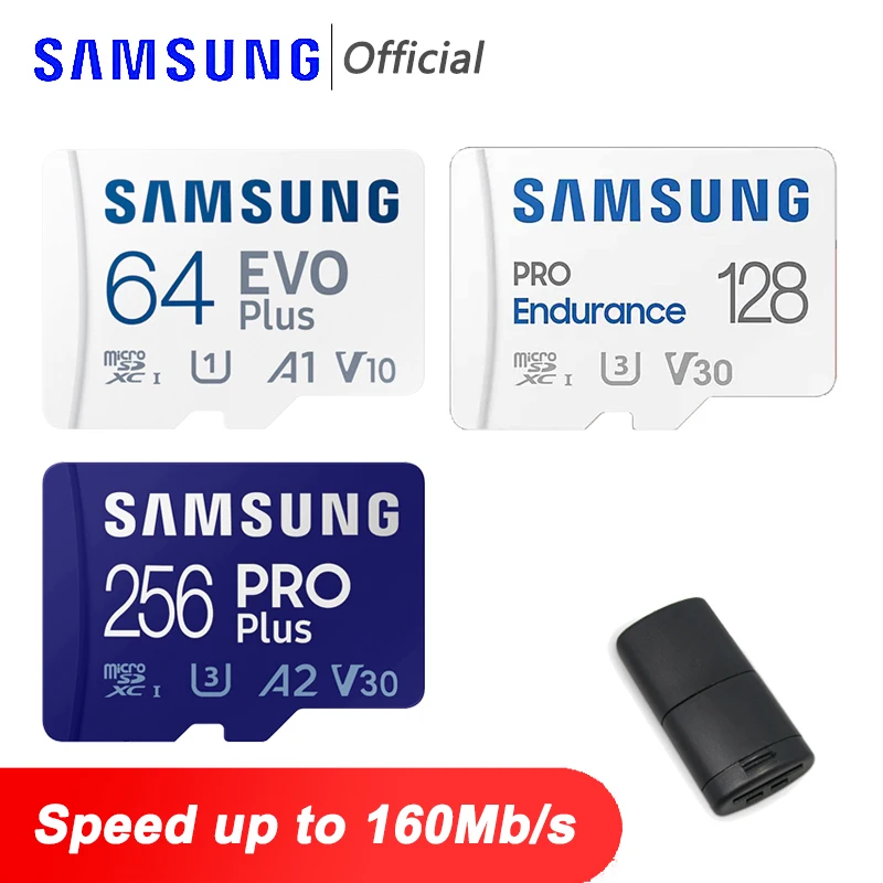 

SAMSUNG PRO / EVO Plus Micro SD 128GB 64GB Memory Card 32GB Micro SD Card 256GB TF Cards 512GB Flash Memory Microsd for Phone PC