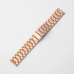 Premium Stainless Steel Watch Strap - Elegant and Durable Design for 22mm (Rose)