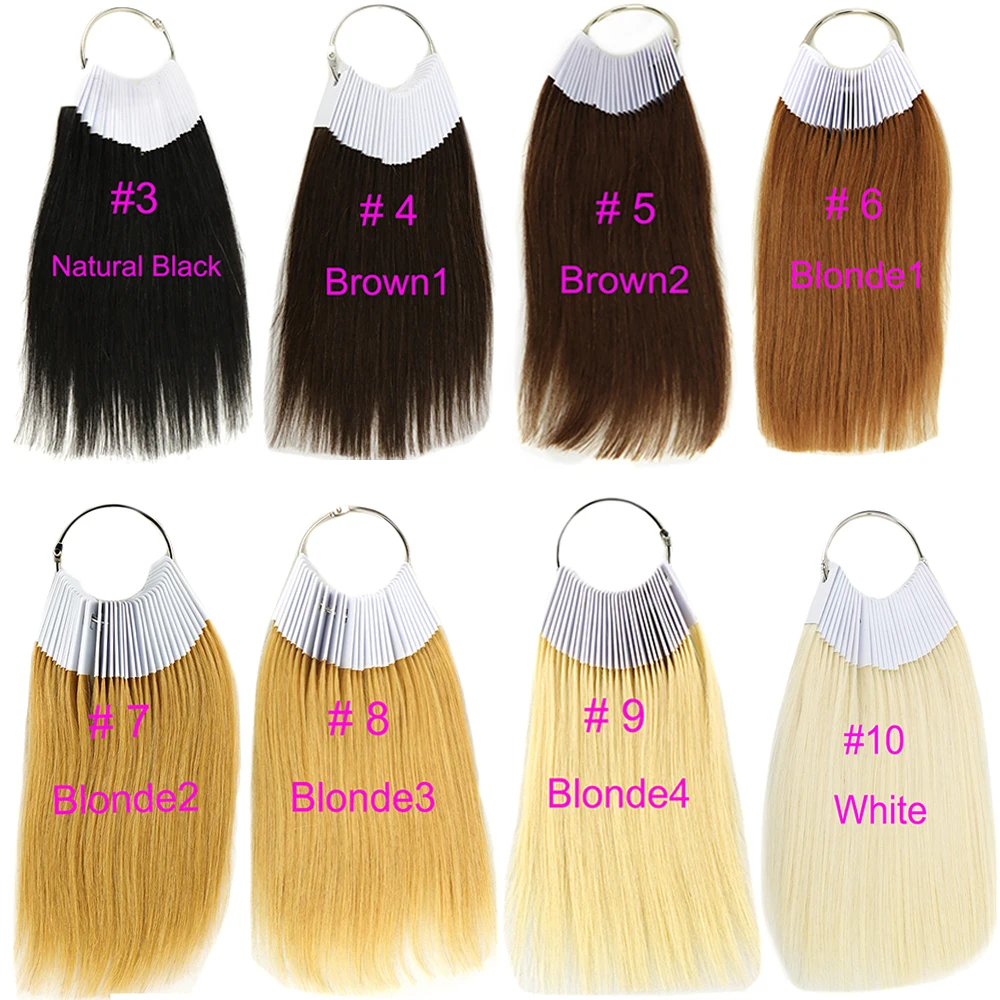 30 Pcs/Lot Hair Extensions Color Rings 8 Color 100% Human Hair Salon Dyeing Practice hair test Beauty hairdressing