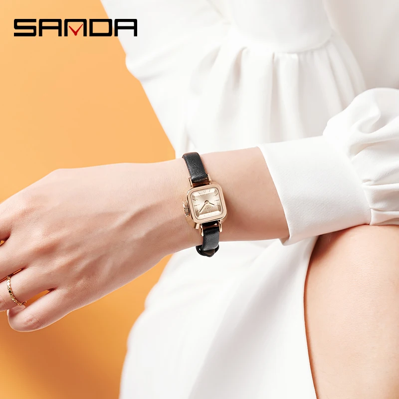 2023 New Style Madam Watch Square Mesh Belt Fashionable and Simple Roman Sanda 1117 Pattern Waterproof Quartz Women's Belt Watch