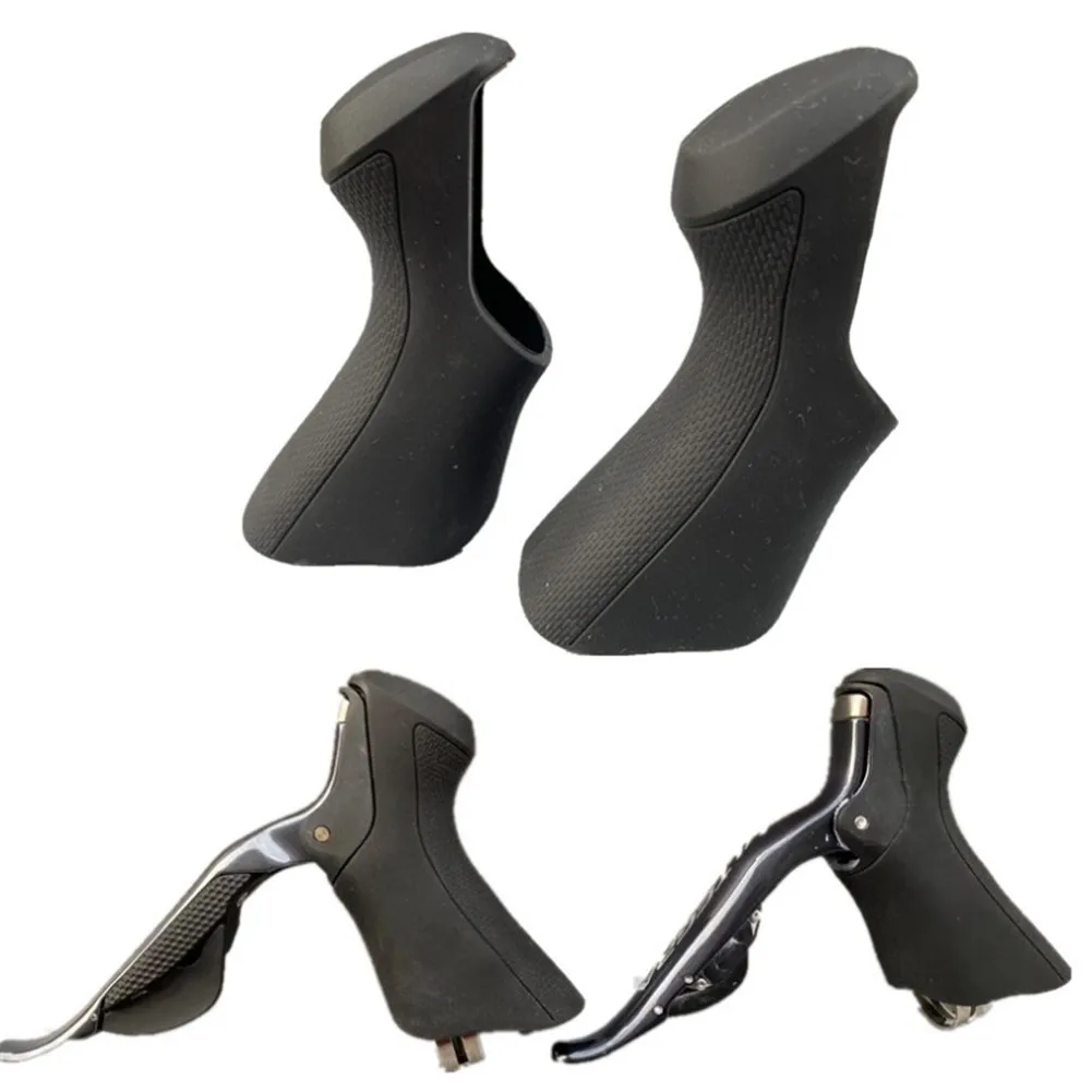 Description Picture 3 of item1 Pair Brake Gear Rubber Covers Hoods For Shimano-Ultegra Di2 ST-6870 Road-Bike Part Replacement Covers For Bicycle Brake Handle