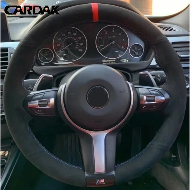 Steering wheel cover for BMW F87 M2 F80 M3 F82 M4 M5 F12 F13 M6 F85 X5 M F86 F33 X6 M F30 Sport