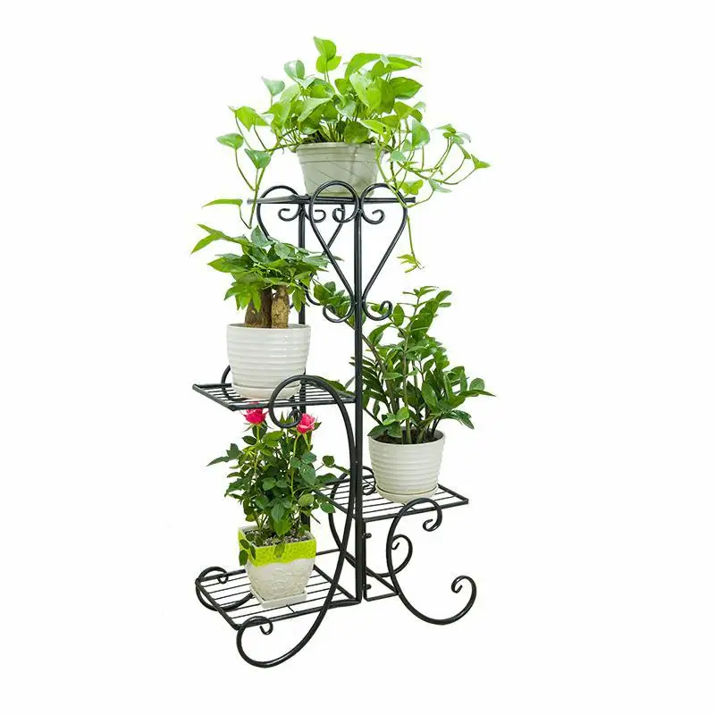 4Layer Floor Iron Balcony Green Pineapple Flower Rack Indoor Flower Rack Living Room Floor To Pot