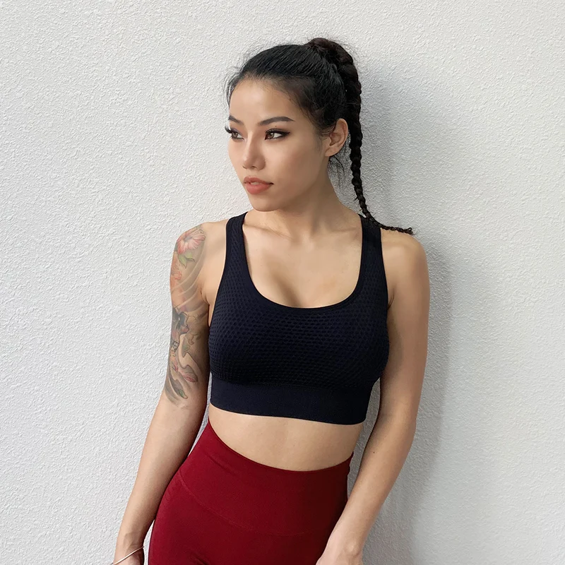 

Ladies sports shirt gym breathable quick-dry sports bra ladies yoga bra outdoor sports clothes solid color sports vest