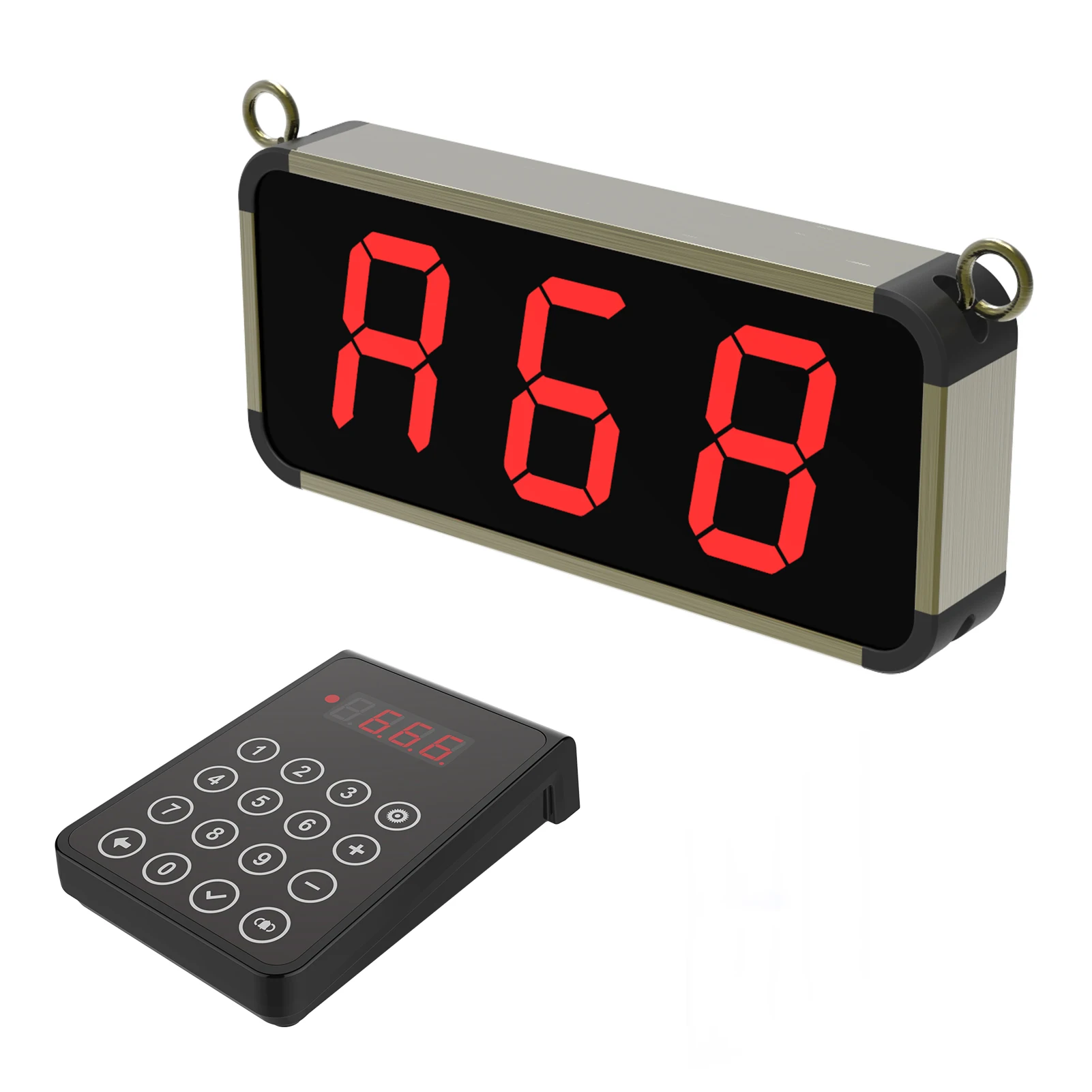 BYHUBYENG Number Calling System Wireless Restaurant Pager Queue Management System Business 3 displays Keyboard Calling
