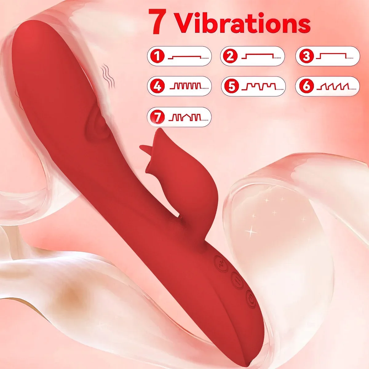 Flapping Vibrator Dildo for Female G Spot Clitoral Stimulator 7 Mode Licking Rabbit Vibrators Adult Sex Toy for Women and Couple