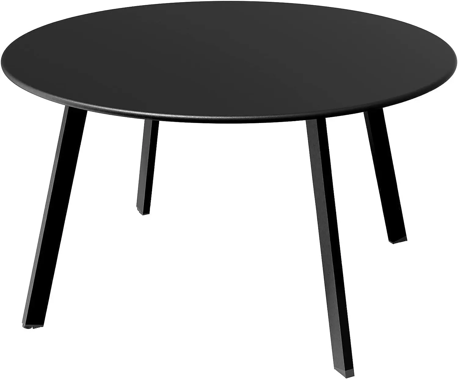 Comfort Corner  Round Steel Patio Coffee Table, Weather Resistant Outdoor Large Side Table, Black…