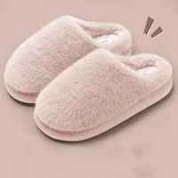 Winter Women's Faux Fur Warm Slippers-Plush Toe-Cover Slip-Resistant Cotton House Shoes,Soft Cozy Indoor Slides with Thick Sole - Image 6