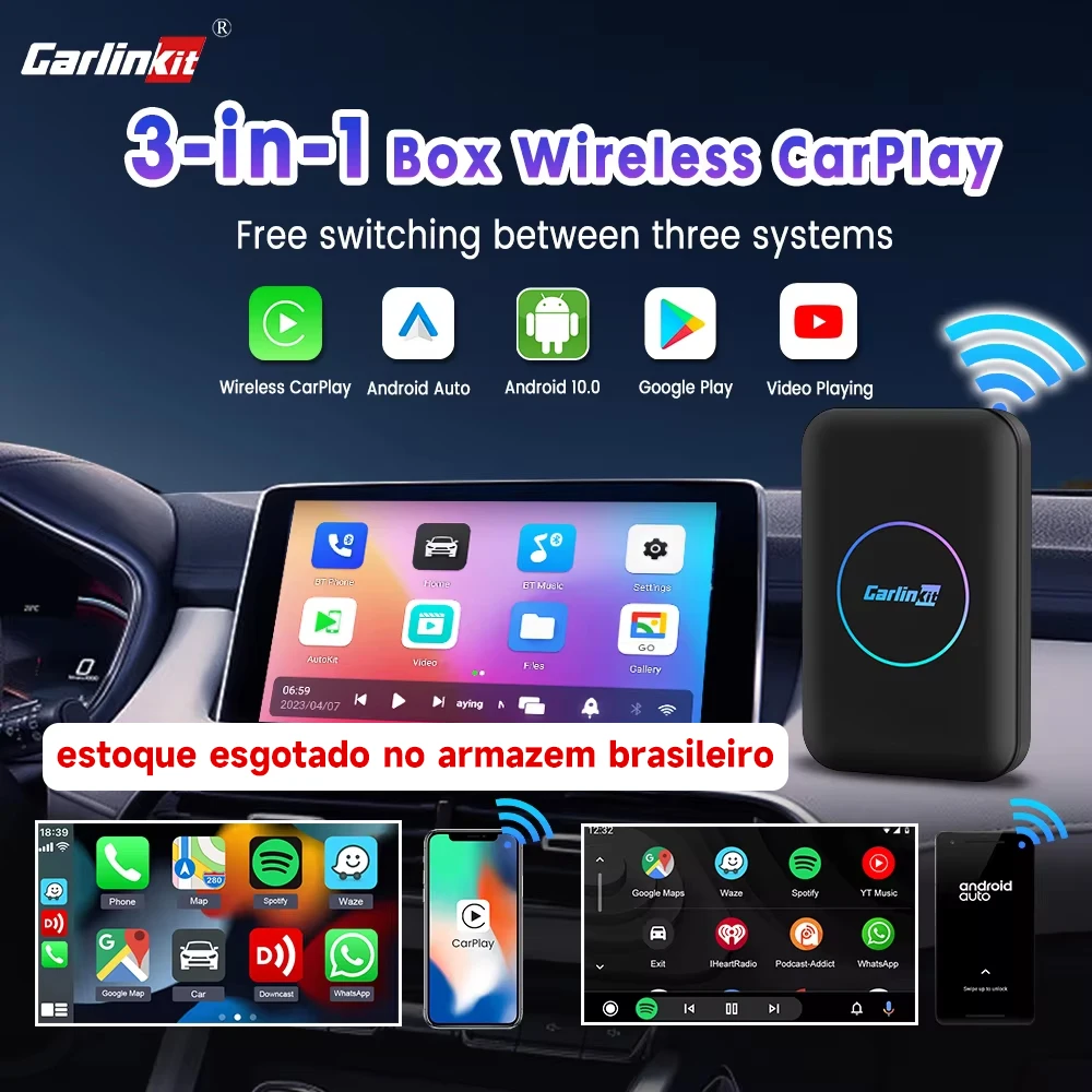 Carlinkit-Carplay Ai Box sans fil, Android Auto, Android 10, 4 cœurs, CPU, 32 Go, WiFi, prise en charge IPTV, YouTube, Ondersteuning