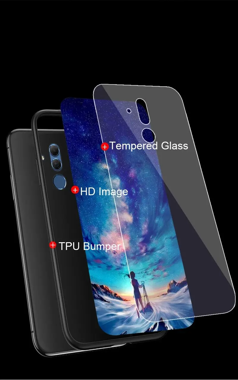 Space-Themed Soft Bumper Tempered Glass Case with Premium Protection