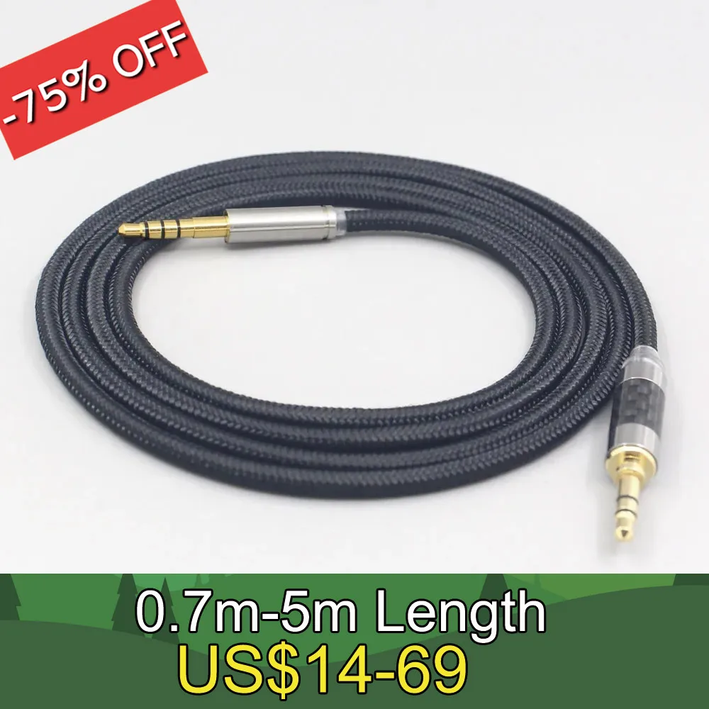 

6.5mm XLR 4.4mm Super Soft Headphone Nylon OFC Cable For Denon AH-mm400 AH-mm300 AH-mm200 Beats solo2 solo3 SHP9500 LN007544