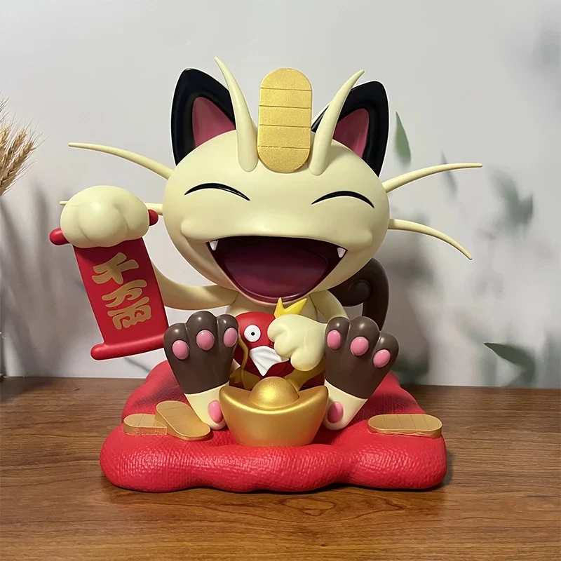 Pokémon Meowth Lucky Cat Modelo, Desktop Ornamentos, Kawaii Modelo